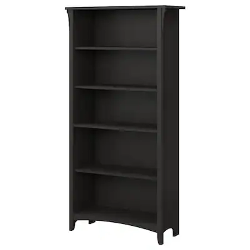 Bush Furniture Salinas Vintage Black 5-Shelf Bookcase (31.73-in W x 62.95-in H x 12.17-in D) in the Bookcases department at Lowes.com