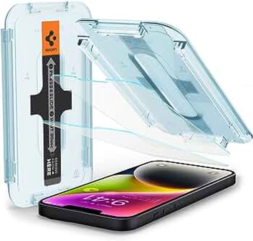 Spigen Glas.tR EZ Fit Verre Trempé compatible avec iPhone 14, iPhone 13, iPhone 13 Pro, 2 Pièces, Résistant aux Rayures, 9H Protection écran