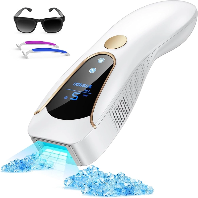 3 en 1 Épilateur Lumière Pulsée IPL avec Fonction de Refroidissement, HR/RA/SC, 9 Niveaux d'Energie, 999990 Lumières Pulsées, Epilateur Laser pour Femme Homme Visage Corps Bikini Aisselles