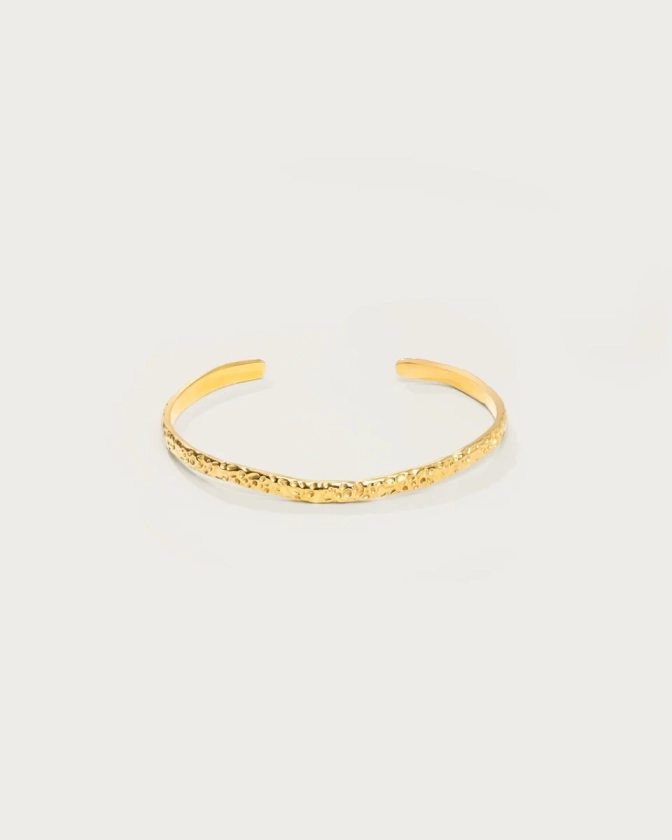 Gold Textured Bangle | En Route Jewelry | En Route Jewelry