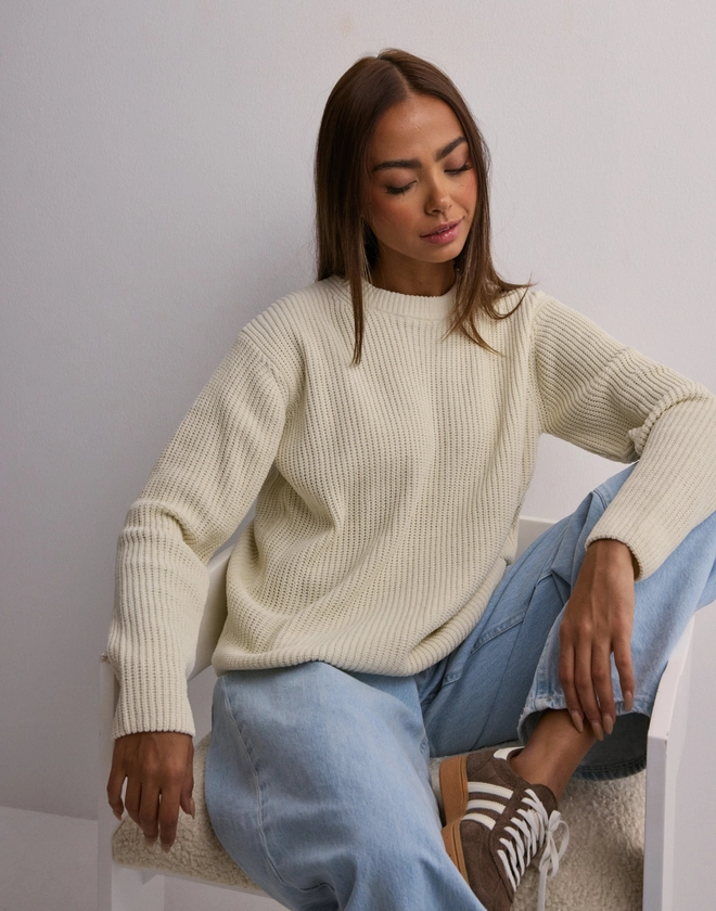 Buy Nelly Patent Knit Sweater - Offwhite | Nelly.com