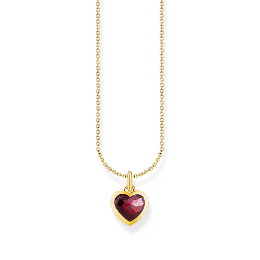 Buy Heart pendant necklace gold with red zirconia by Thomas Sabo online - THOMAS SABO Australia