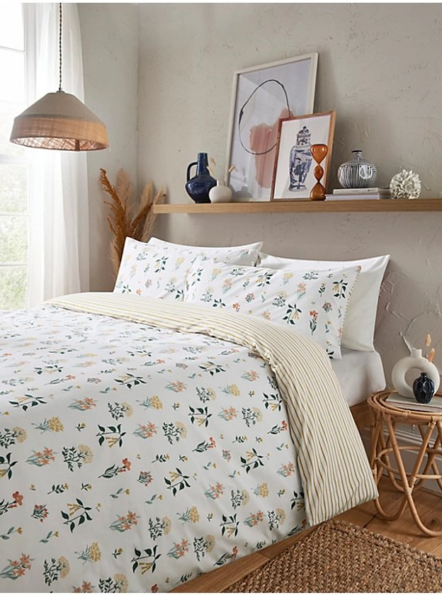 Painterly Stems Reversible Duvet Set