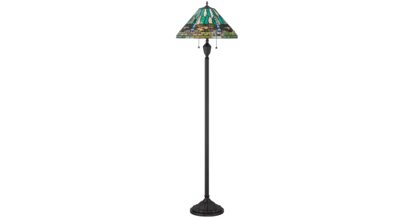Roseto MVLMP2932VBZ Tiffany 2 Light 62" Tall Floor Lamp | Build.com