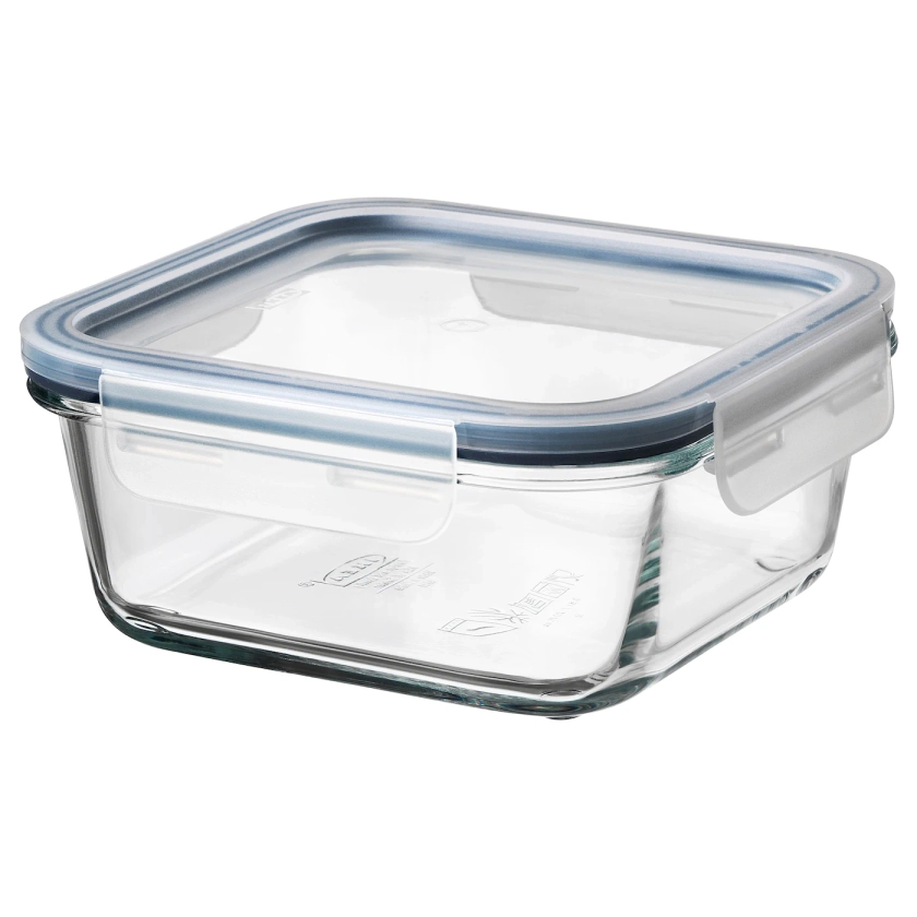 IKEA 365+ food container with lid, square glass/plastic, 600 ml - IKEA