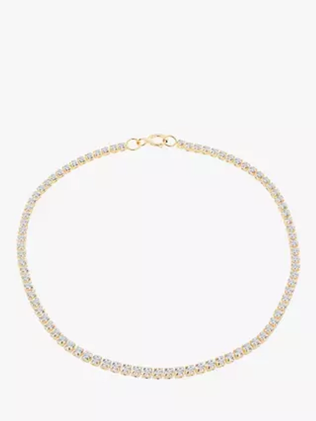 IBB 9ct Gold Cubic Zirconia Tennis Bracelet, Gold