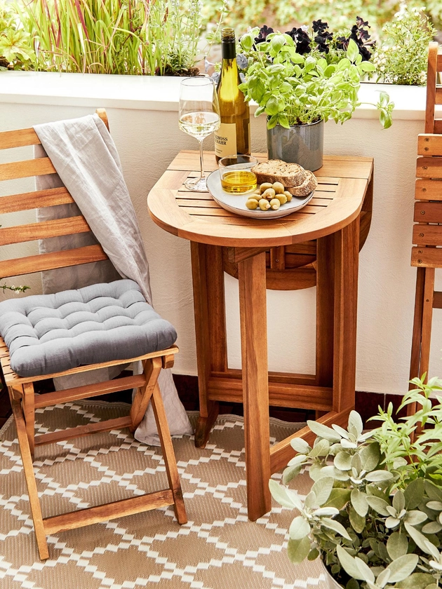 WESTWING Table de balcon en bois d'acacia