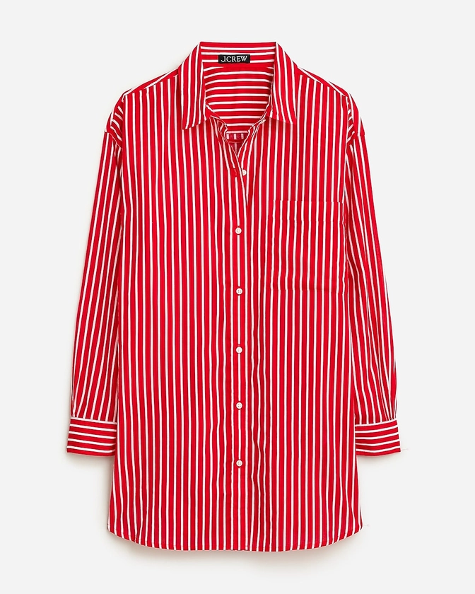 Cotton voile beach shirt in stripe
