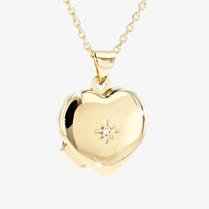 18ct Gold Vermeil on Silver Diamond Locket Necklace