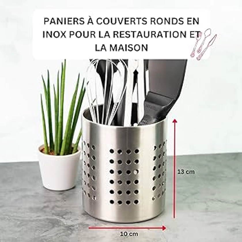 Westmark Egouttoir à Couverts/Porte-Ustensiles, Rond, Diamètre: 10 cm, Hauteur: 13 cm, Acier Inoxydable, Argent, 69012211 : Westmark: Amazon.fr: Cuisine et Maison