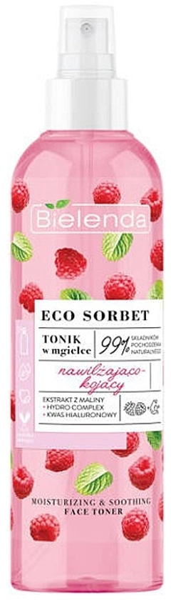 Тоник-спрей для лица с экстрактом малины            Bielenda Eco Sorbet Moisturizing & Soothing Face Toner