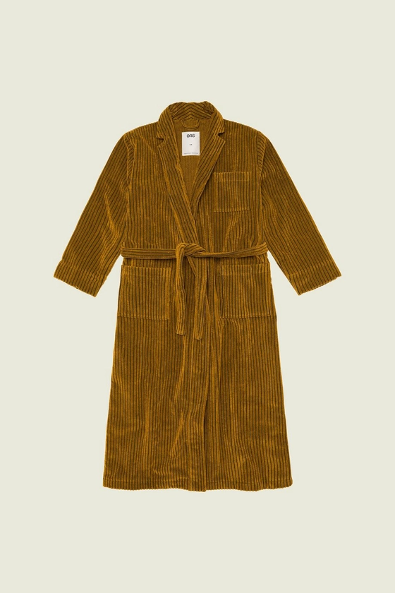 Santiago Striped Velour Long Robe