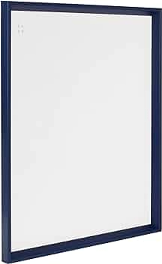 Kate and Laurel Calter Framed Linen Fabric Pinboard, 21.5" x 27.5", Navy Blue