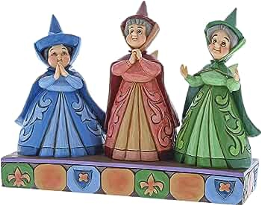 Disney Traditions Figurine des Trois Bonnes fées Flora, Pâquerette et Pimprenelle en résine Multicolore, 60 x 150 x 70 cm