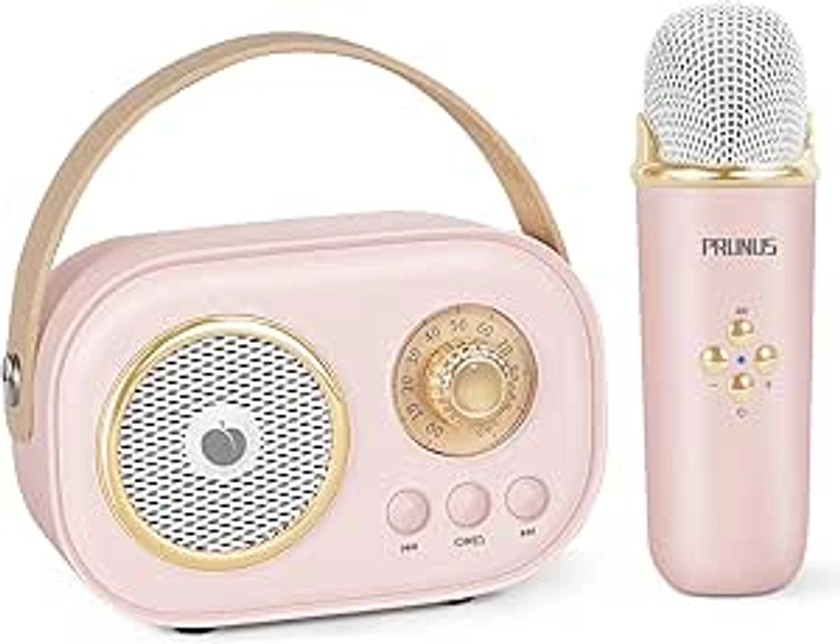 Amazon.com: Mini Karaoke Machine for Kids&Adults,Portable Bluetooth Speaker with 2 Wireless Microphones and Stereo Sound Enhanced Bass,Gifts for Girl 6 7 8 9 10 11 12 Years Old Unpowered Cabinets-(Pink-1 Mic) : Toys & Games