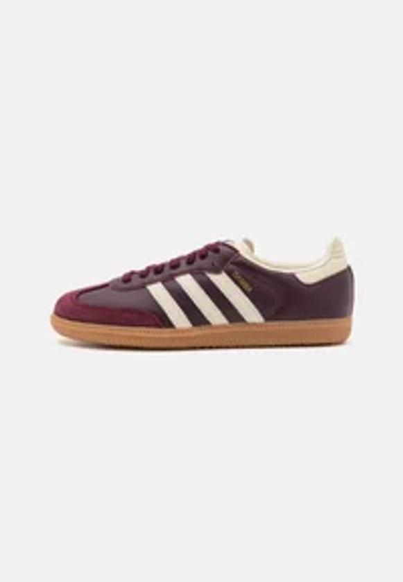 adidas Originals SAMBA OG - Baskets basses - maroon/cream white/gold metallic/marron foncé - ZALANDO.FR