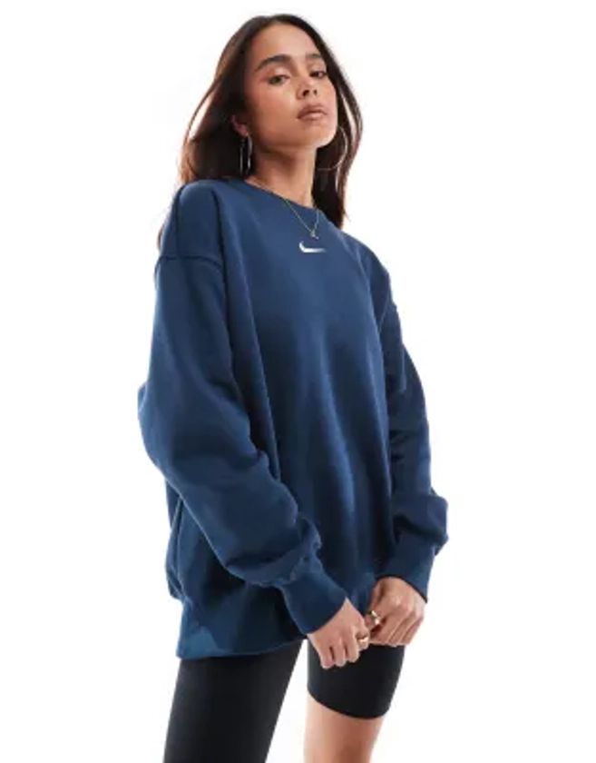 Nike Phoenix Fleece oversized sweatshirt in navy