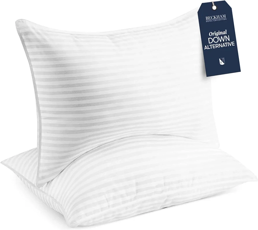 Amazon.com: Beckham Hotel Collection Bed Pillows Standard / Queen Size Set of 2 - Down Alternative Bedding Gel Cooling Pillow for Back, Stomach or Side Sleepers : Home & Kitchen