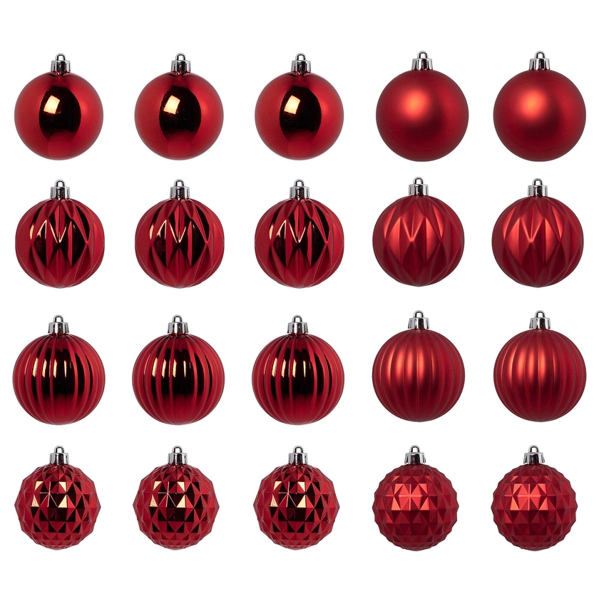 VINTERFINT Tree ornament in bag, set of 20 - bauble red 7 cm