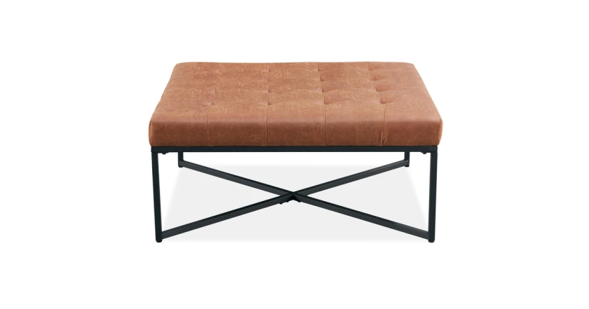 Chelsea Fabric Square Ottoman Footstool Bench Light Brown | Ottomans, Footstools & Poufs | Furniture