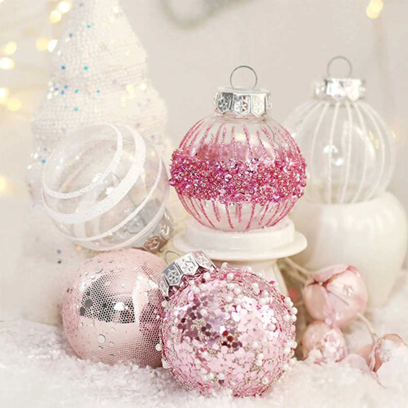 (Pink Series) 25Pcs Christmas Ball Ornament Set