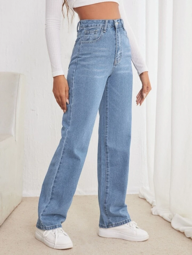 Cottnline Jean droit taille haute