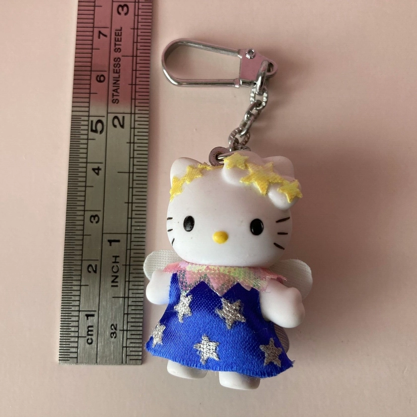 Hello Kitty 1.7" Costume Doll Fairy Mascot Keychain Netsuke Sanrio 1999?