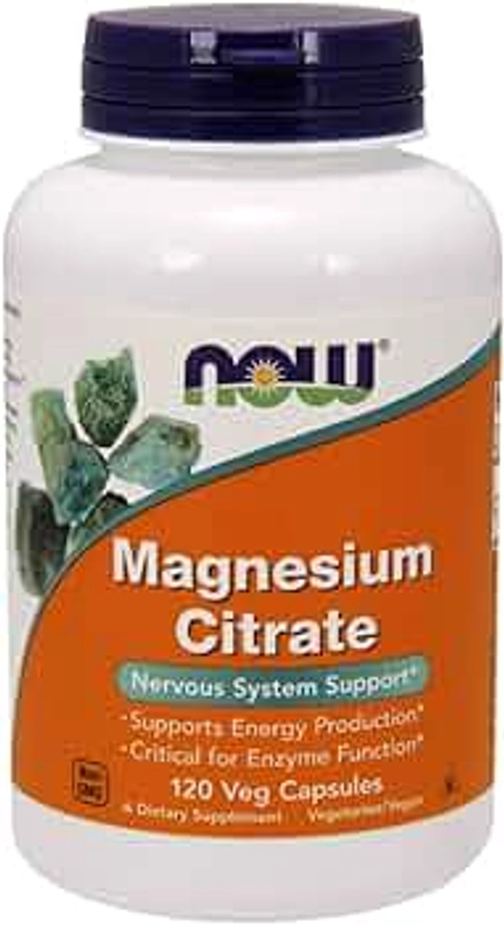 NOW Supplements, Magnesium Citrate, 120 Veg Capsules/ NOW Suplementos, Citrato de Magnesio, 120 Cápsulas