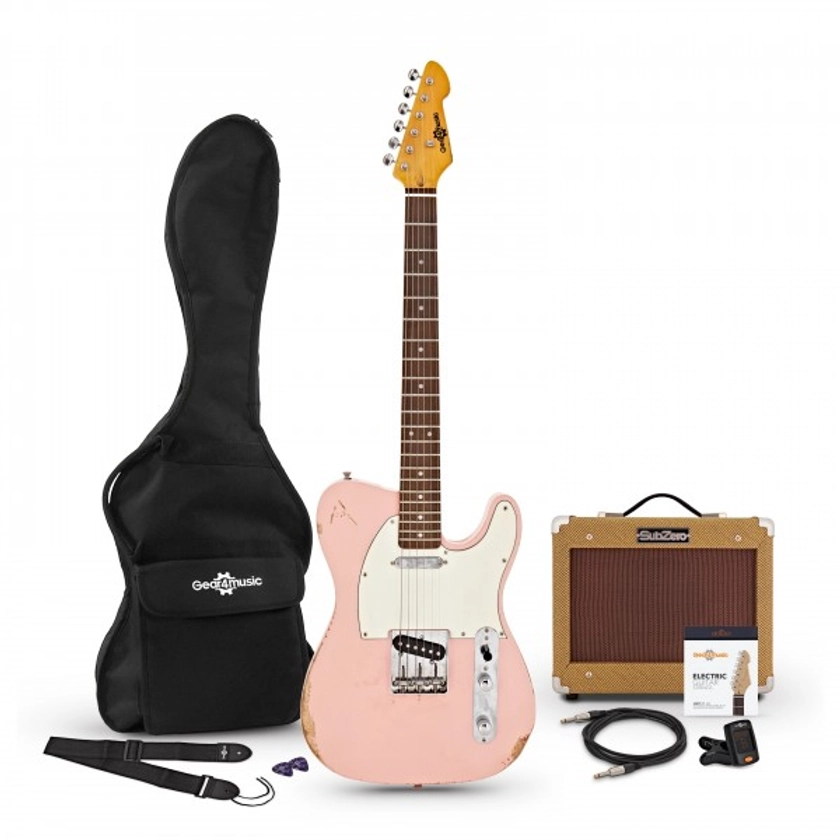 Knoxville Select Legacy Guitar + Tweed Amp Pack, Soft Pink at Gear4music