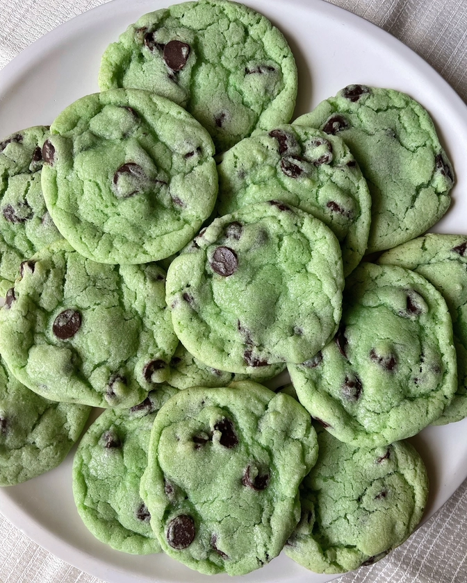 The Best Mint Chocolate Chip Cookie Recipe with Gluten-Free Option! | Hungry Blonde