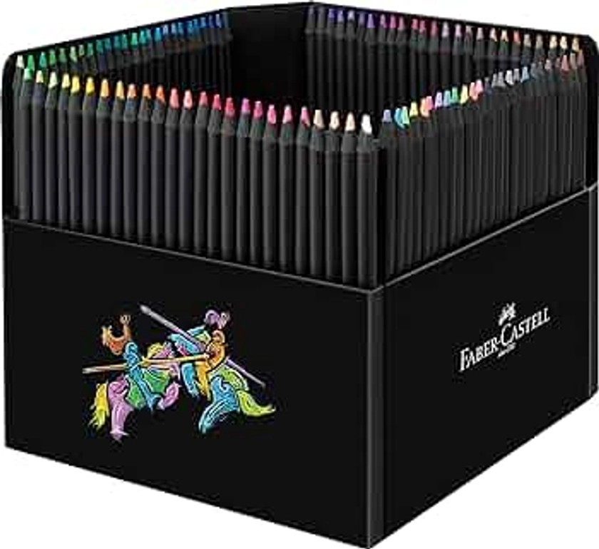 Faber-Castell 116411 - Crayons de couleur Black Edition, étui carton de 100 pièces, incassable, pour enfants et adultes