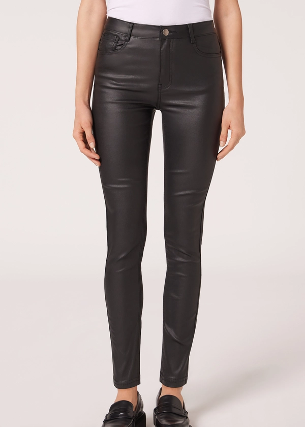 Faux Leather Skinny Leggings - Leggings and pants - Calzedonia