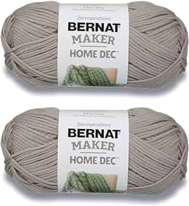 Bernat Maker Home Dec Clay Yarn - 2 Pack of 250g/8.8oz - Cotton - 5 Bulky - 317 Yards - Knitting/Crochet