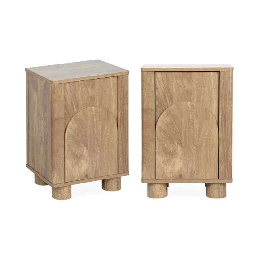 Lot de 2 tables de chevet exotiques 1 porte Delhi | Maisons du Monde