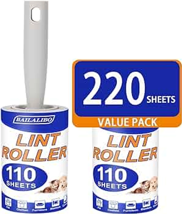 Lint Roller, 220 Sheets Lint Rollers for Pet Hair Extra Sticky, Lint Remover for Clothes, Couch, Carpet, Travel Lint Roller with Lint Roller Refills, Mini Stick Roller for Daily Cleaning Tool. Gary