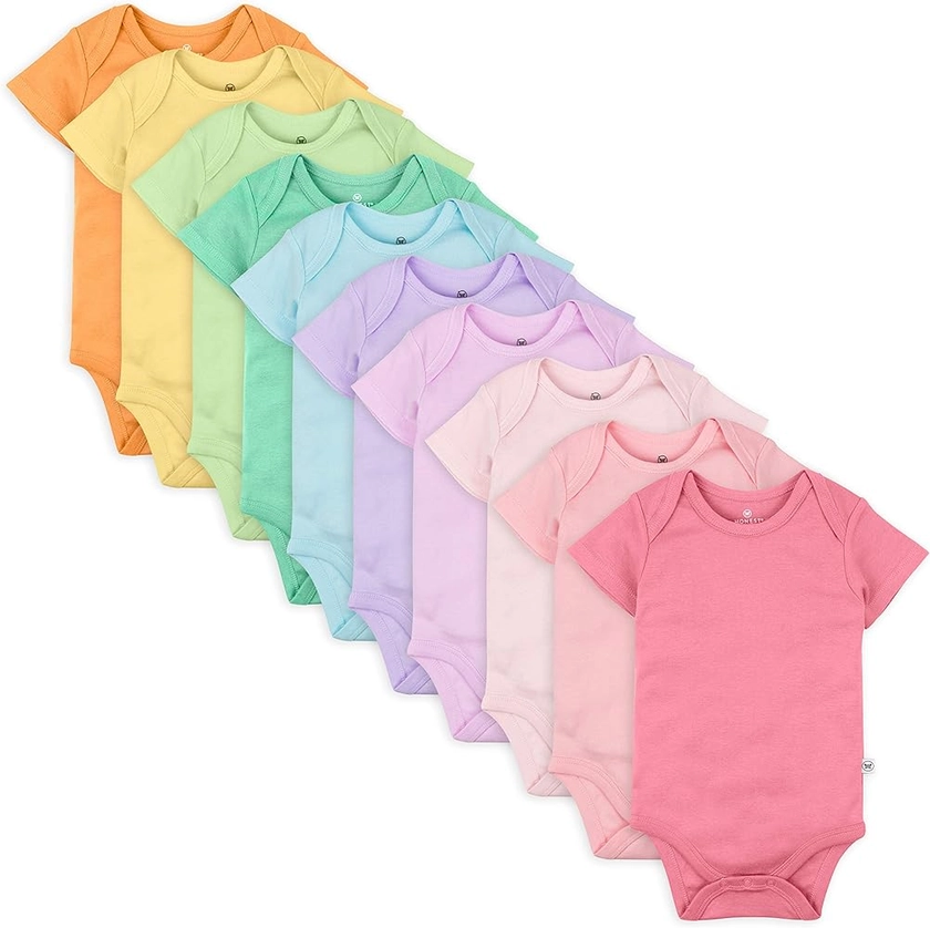 HonestBaby Baby 10-Pack Organic Cotton Short Sleeve Bodysuits