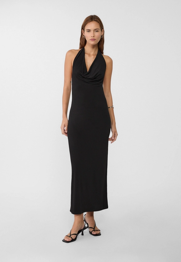 Robe midi encolure américaine