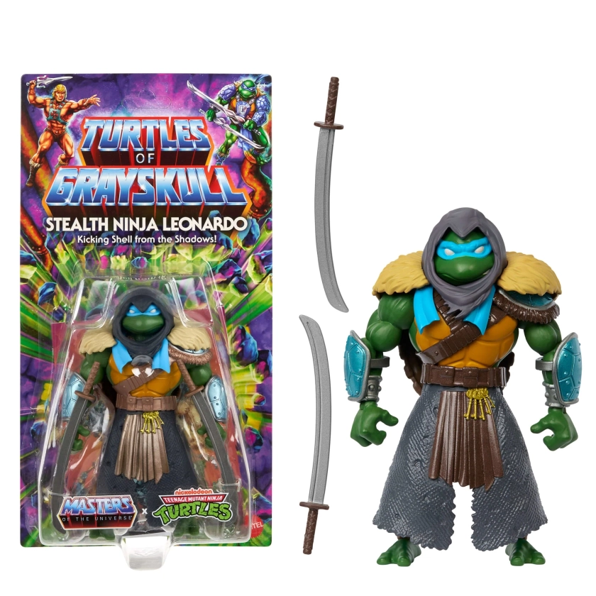 MOTU Origins Turtles Of Grayskull Stealth Ninja Leonardo Action Figure Toy, TMNT Masters Of Universe