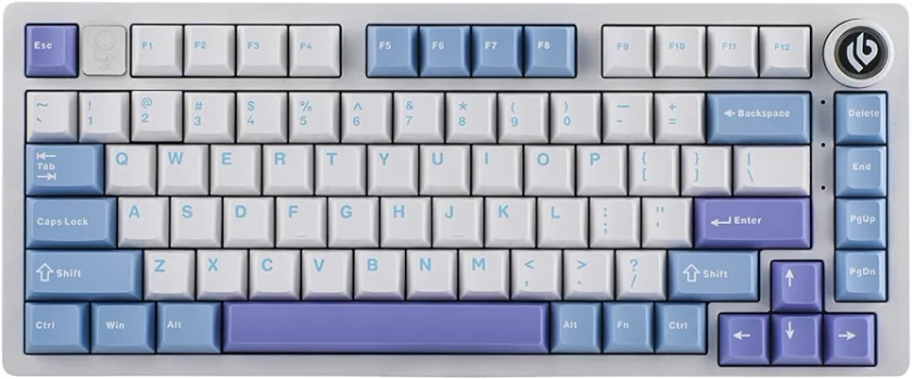 EPOMAKER x LEOBOG Hi75 Mechanische Tastaturen aus Aluminiumlegierung, Gasket Gaming-Tastatur mit Kabel, programmierbare, Hot-Swap, NKRO für Win/Mac (White Purple, Nimbus V3 Switch)