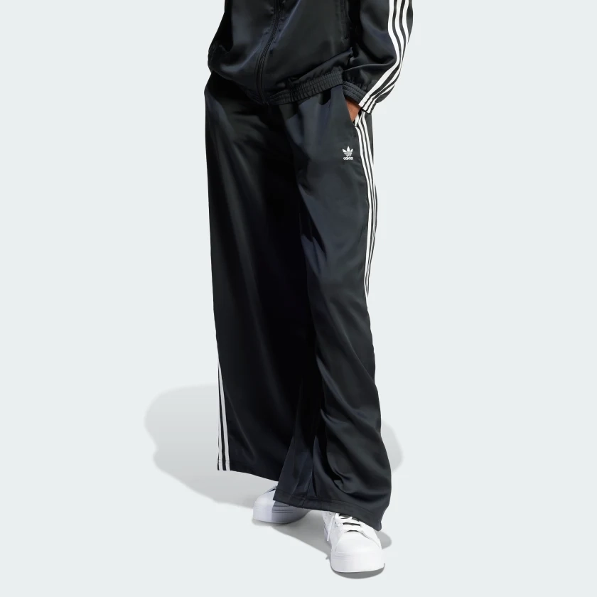 adidas Adicolor Satin Wide Leg Track Pants - Black | Free Shipping with adiClub | adidas US