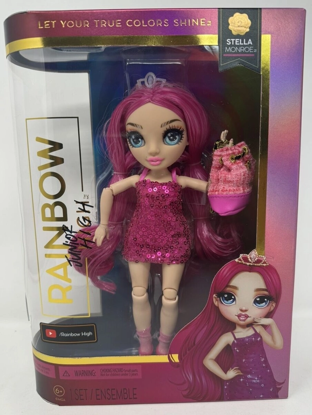 Rainbow High Jr High Stella Monroe Series 2 Fuchsia Pink Fashion Doll NEW