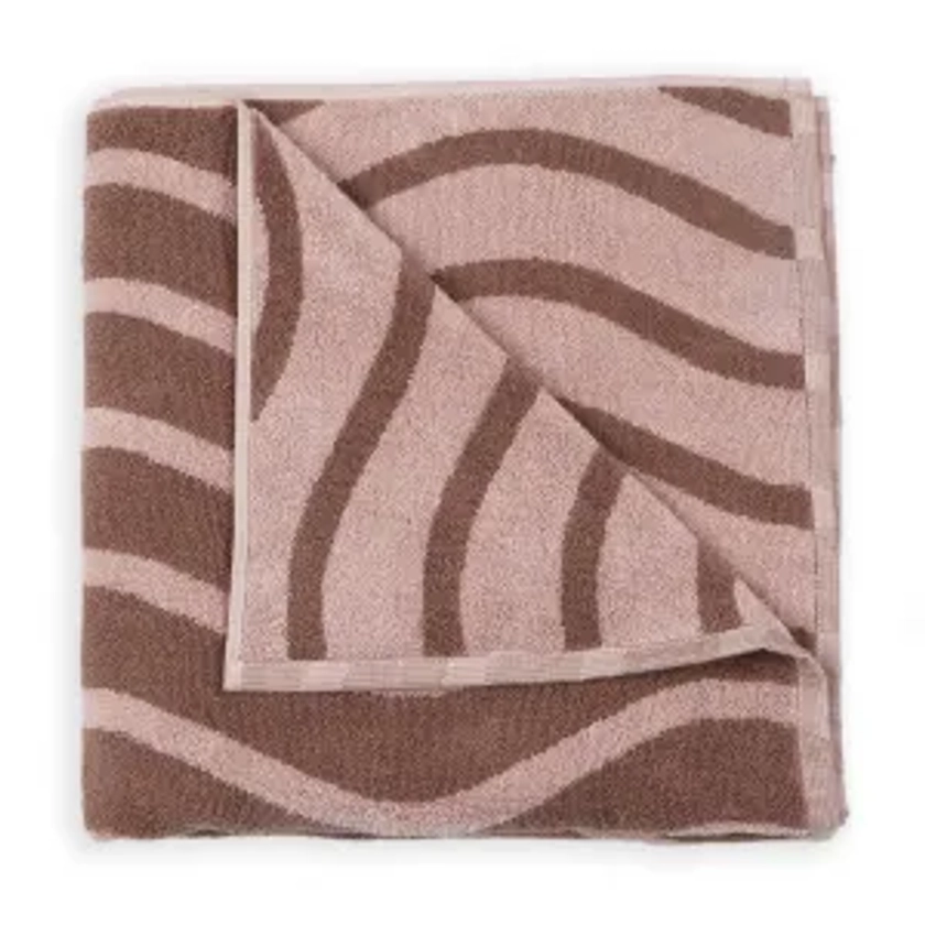 Wave Cotton Bath Towel - Tan