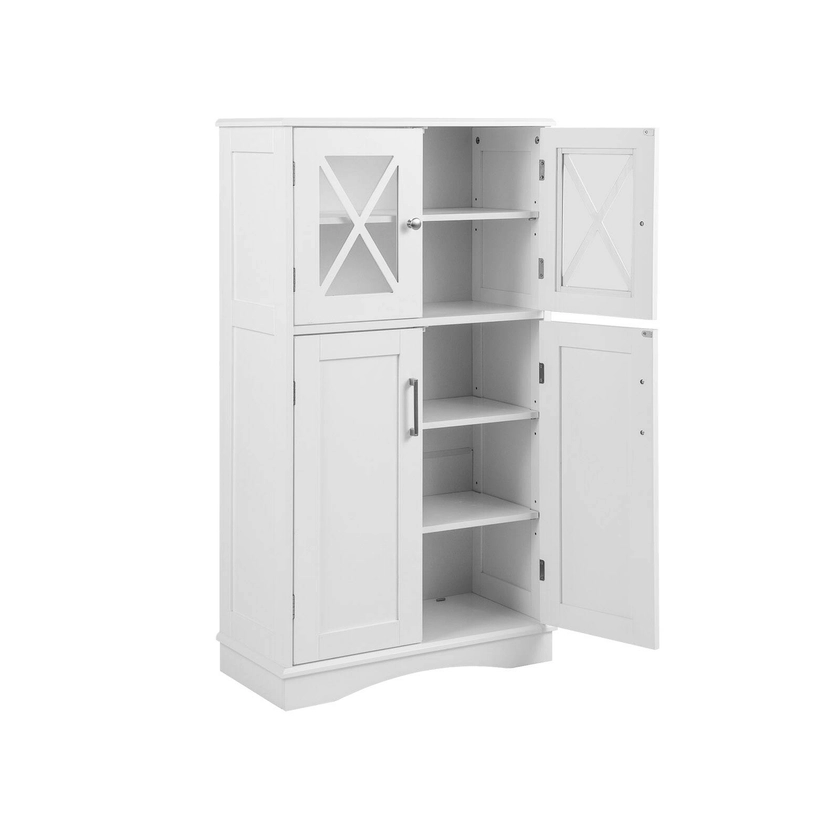 Costway Floor Cabinet 4 Door Kitchen Storage Cupboard Laundry Sideboard