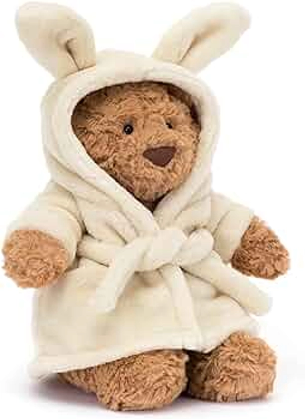 Jellycat Bartholomew Bear with Bathrobe Stuffed Animal, 10 inches | Teddy Bear Plush | Soft and Huggable | Classic Children's Gift