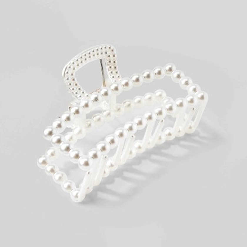 Rectangle Frosted Jumbo Claw Hair Clip - Wild Fable™ Ivory