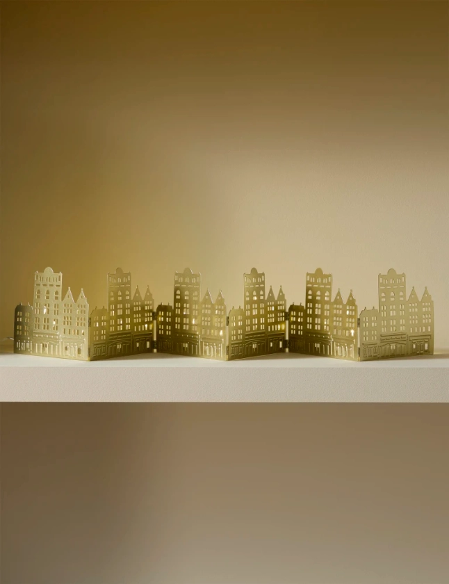 Light Up Metal Townhouse Window Decoration | M&S Collection | M&S