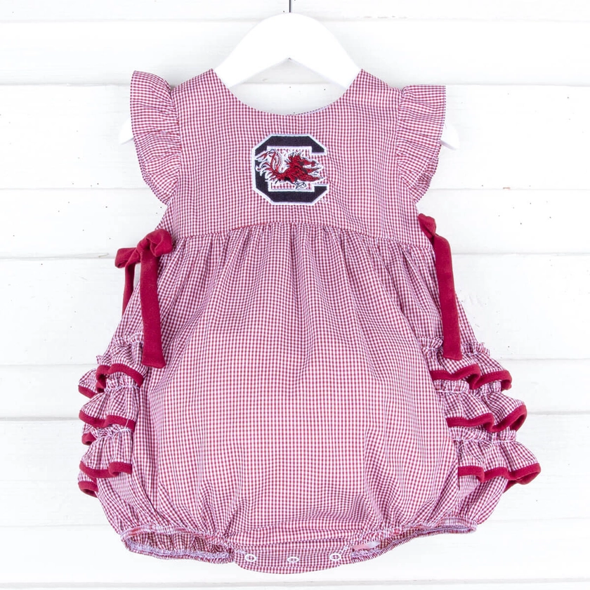 South Carolina Embroidered Maroon Ruffle Bubble