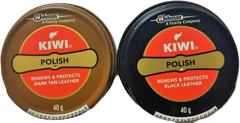 Kiwi Shoe Polish Paste Black And dark tan 0.2 fl oz (pack of 2)