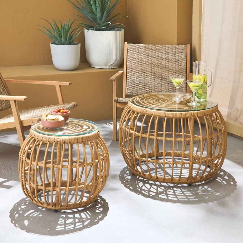 Set de 2 tables basses de jardin BINI