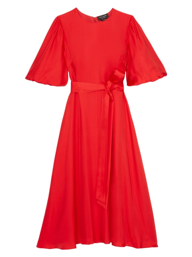 Shop kate spade new york Matinee Silk Twill Midi-Dress | Saks Fifth Avenue